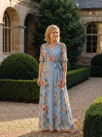 Elowen | Floral Wrap V-Neck Maxi Dress™