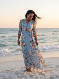 Elowen | Floral Wrap V-Neck Maxi Dress™